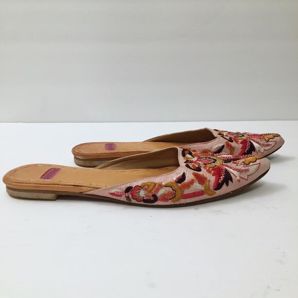 Pedder Embroidered Beaded Slip On Pointed Toe Flats 35 - Picture 5 of 9